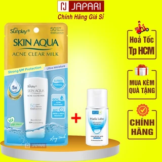 Kem Chống Nắng Sunplay Skin Aqua Acne Nắp Xanh Giảm Mụn Dưỡng Da Kiềm Dầu Cho Da Dầu Mụn JAPARI