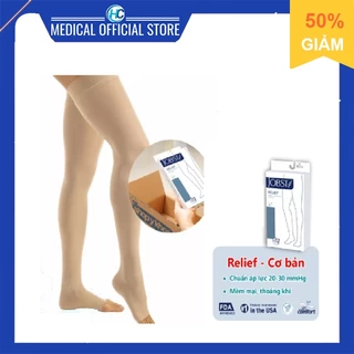 Vớ y khoa (vớ đùi) JOBST Relief, màu da hở ngón, (100% USA)-Tất y khoa chống suy giãn tĩnh mạch