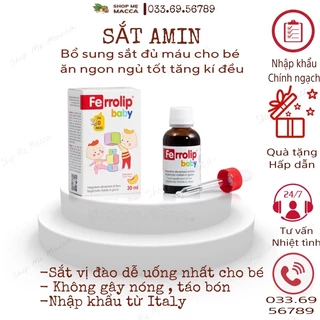 Sắt Ferrolip Baby dạng siro vị đào thơm ngon lọ 30 mL