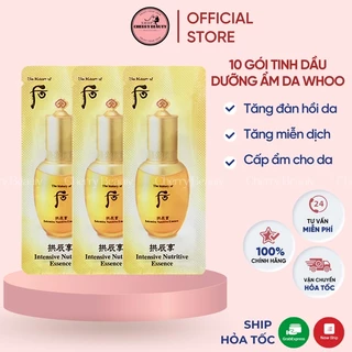 Combo 10 gói tinh dầu dưỡng ẩm da Whoo Gongjinhyang Intensive Nutritive Essence date 2025