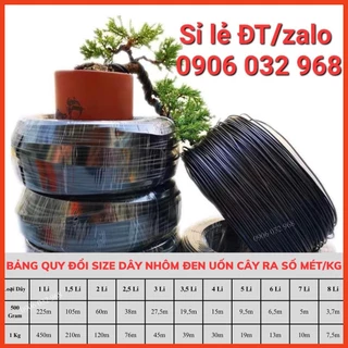 Dây Nhôm Đen Uốn Cây Cảnh 500 gram Đủ Mọi Kích Cỡ