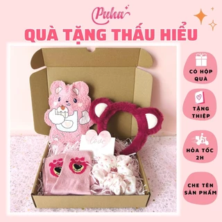 Quà tặng tinh tế có túi chườm nóng sưởi ấm kèm phụ kiện hình gấu dâu xinh xắn dành tặng người yêu