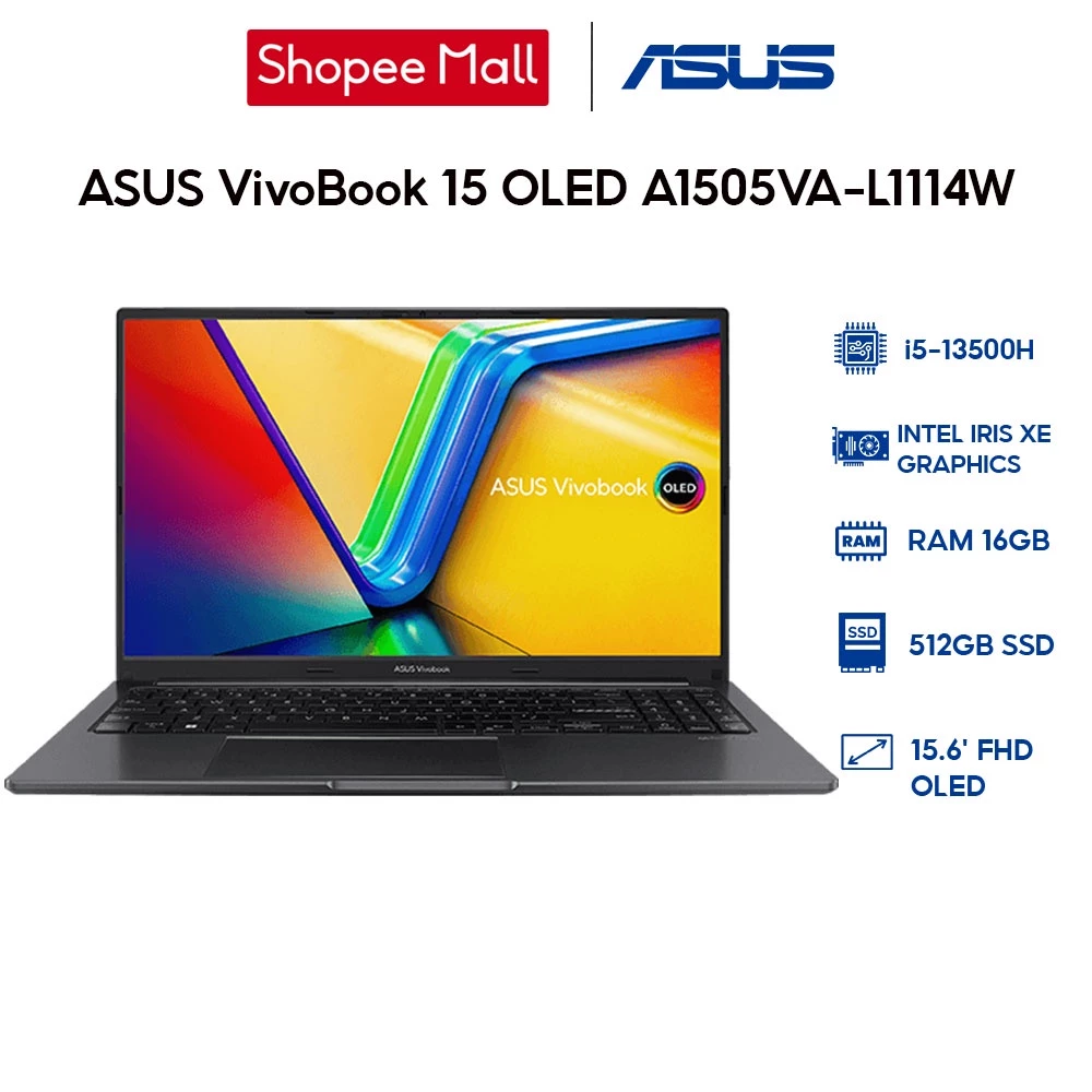 Laptop ASUS VivoBook 15 OLED A1505VA-L1114W i5-13500H | 16GB | 512GB | 15.6' FHD OLED