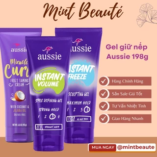 Gel Aussie Instant Freeze Sculpting dành cho tóc xoăn, tóc thẳng và tóc gợn sóng - mint