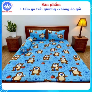 Drap ga giường lẻ thun lạnh [ CAO CẤP] in Hàn Quốc không áo gối