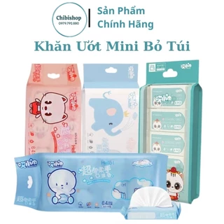 bịch 8 gói khăn ướt mini bỏ túi tiện lơi đi du lịch , đi chơi