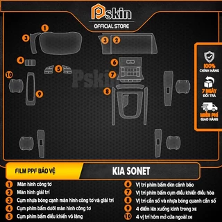 Bộ dán nội thất Kia Sonet 2022-2023 Film PPF trong suốt ,chống xước bảo vệ nội thất ô tô