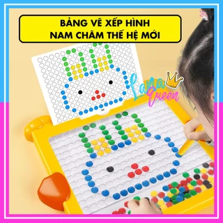 Bảng vẽ xếp hình nam châm thế hệ mới - Đồ chơi giáo dục bảng vẽ bút bi nam châm từ tính cho bé - Lana Queen