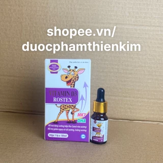 Vitamin D3 K2 MK7 Bổ sung D3 chắc khỏe xương, giúp phát triển chiều cao cho trẻ - Lọ 10ml