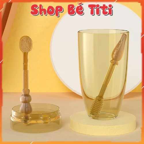 Set rơ lưỡi và bàn chải đánh răng silicon cho bé từ 0 - 18 tháng Shop Bé TiTi