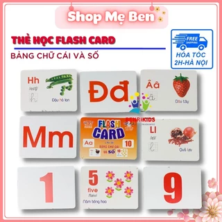 Trọn Bộ 45 Thẻ Học Chữ Cái Và Số Flash Card Song Ngữ Anh - Việt Cho Bé Phát Triển Khả Năng Tư Duy