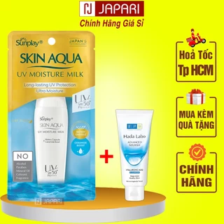 Kem Chống Nắng Sunplay Skin Aqua UV Moisture Milk CHÍNH HÃNG Dưỡng Ẩm Cho Da Mặt Kcn Rohto Nhật NẮP TRẮNG Mỹ Phẩm JAPARI