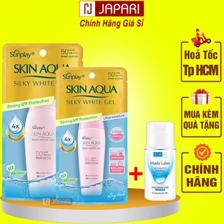 Kem Chống Nắng Sunplay Skin Aqua Silky White Gel CHÍNH HÃNG Kcn Rohto Nhật Bản NẮP HỒNG Mỹ Phẩm JAPARI