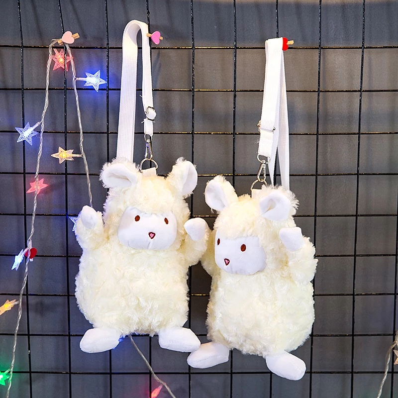 Túi đeo chéo thú bông Cừu Trắng Nhỏ nhồi bông Bunnies Lamb siêu dễ thương