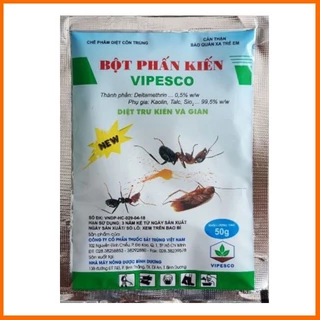 Bột phấn kiến Vipesco (gói 50g), chế phẩm diệt trừ kiến và gián tận gốc