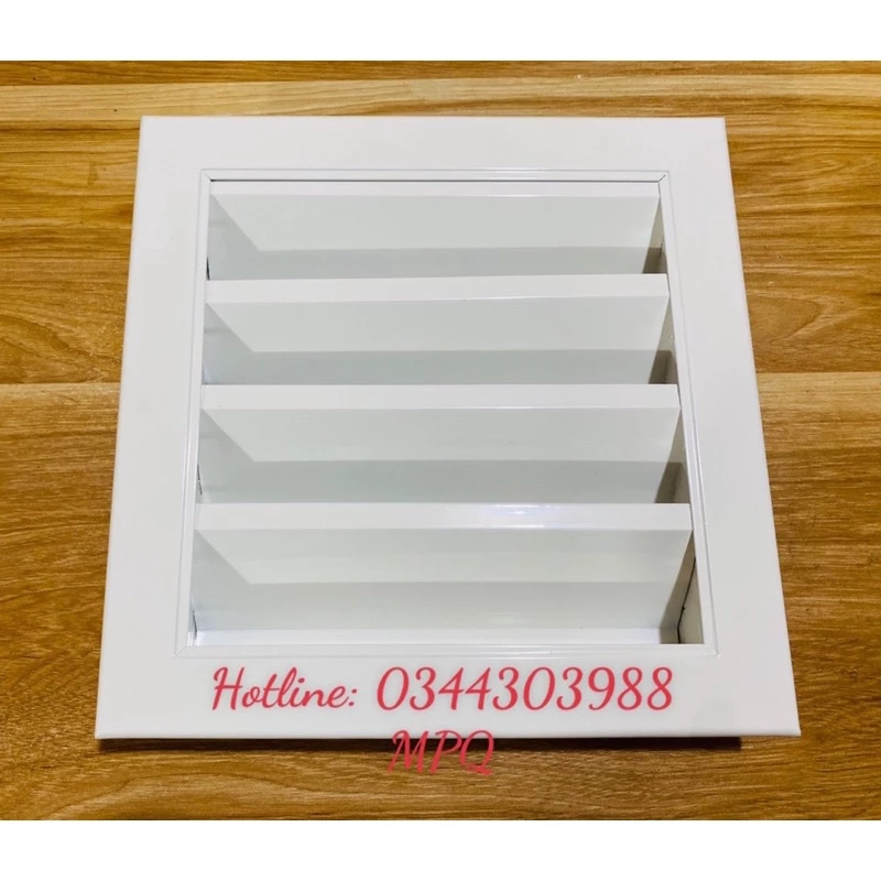 Cửa gió nan Z Chớp ô thoáng KT 250x250mm (louver) chống hắt mưa, chống muỗi côn trùng kèm lưới