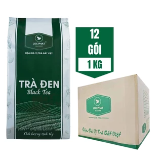 Thùng Trà Đen Lộc Phát - 1 Kg x 12 Gói - Nguyên Liệu Làm Trà Sữa