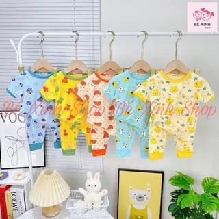 Đồ Bộ Quần Áo Ngủ Cộc Tay Quần Dài Cho Bé Trai Bé Gái Minky Mom [Sale Sốc] Bộ Quần Áo Ngắn Tay Cho Bé Trai Gái ANQD MỚI