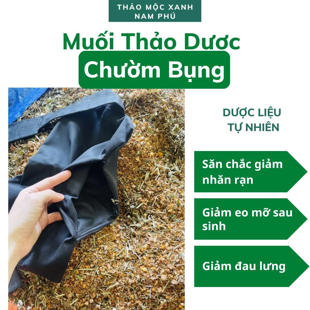 Muối Thảo Dược Chườm Bụng Sau Sinh giúp Giảm Mỡ Bụng cơ địa khó giảm, săn chắc bụng, giảm đau lưng