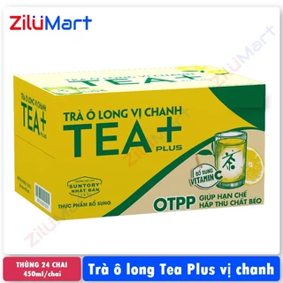 Trà ô long Tea Plus vị chanh (thùng 24 chai) loại 450ml