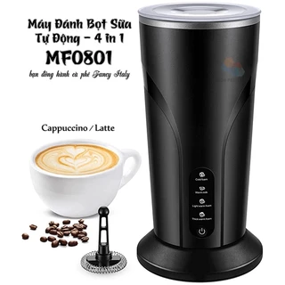 Máy tạo bọt sữa, cà phê, ca cao, đồ uống MF0801 tự động, 4 trong 1, nóng và lạnh, latte, cappuccino