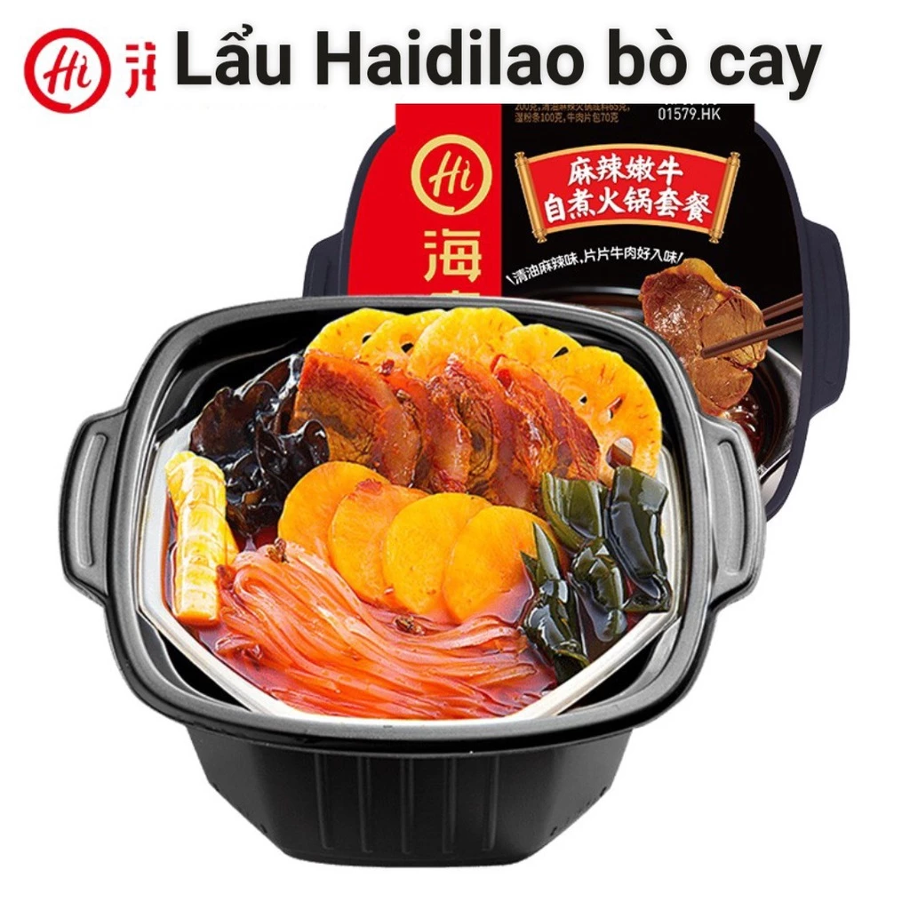 Lẩu tự sôi Haidilao Bò nạm cay và không cay