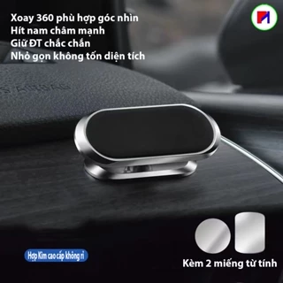 Giá đỡ điện thoại trên ô tô nam châm, đế từ tính giữ hít mạnh xoay 360 trên oto xe hơi từ hợp kim titan cao cấp