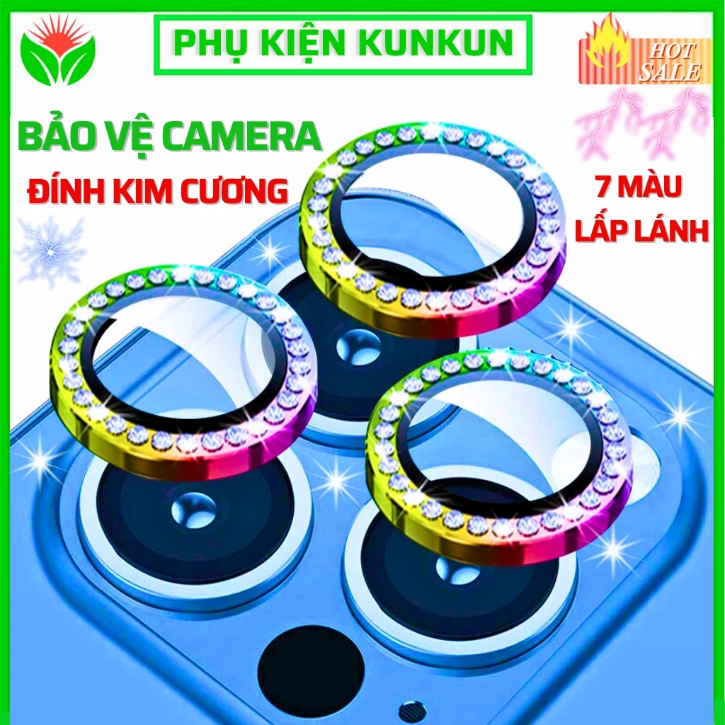 Cường lực bảo vệ camera iphone 16 ProMax 15 ProMax 15 Plus 11 pro max 12 pro max 13 14 pro max Mắt cam đính đá kim cương