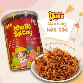 Khô bò sợi cay Trạm ngọt Yumi đồ ăn vặt thịt xé thơm ngon an toàn vệ sinh