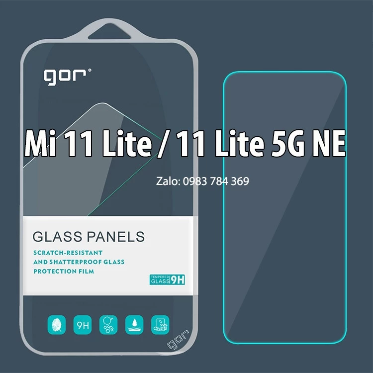 Bộ 2 Kính cường lực Xiaomi Mi 11 Lite / 11 Lite 5G NE chính hãng GOR, chống bám vân tay tốt, cảm ứng siêu mượt