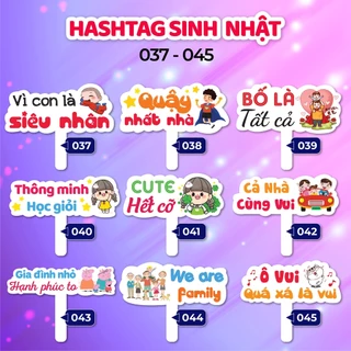 Bảng hashtag cầm tay chụp ảnh sinh nhật, đám cưới, sự kiện, tất niên (MS 37 - 54)