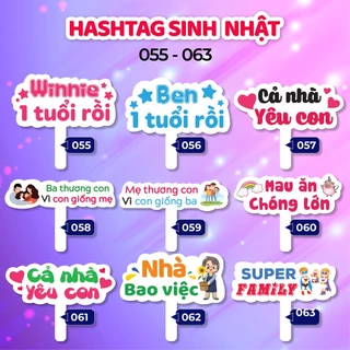 Bảng hashtag cầm tay chụp ảnh sinh nhật, đám cưới, sự kiện, tất niên (MS 55 - 72)