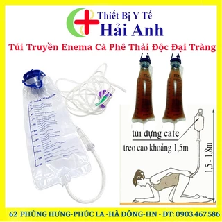 Combo Túi Truyền Enema Cà Phê Thải Độc Đại Tràng PT Medical 1200ml và Dây Nối Truyền