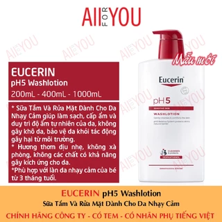 [CHÍNH HÃNG CÓ TEM] Eucerin pH5 Washlotion -  Sữa Tắm Cho Da Nhạy Cảm (có mùi, nắp đỏ).