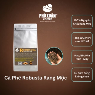 Cà phê rang xay nguyên chất Robusta Phú Xuân Coffee, cafe rang mộc, pha phin hạt bột vị đắng đậm thơm nồng