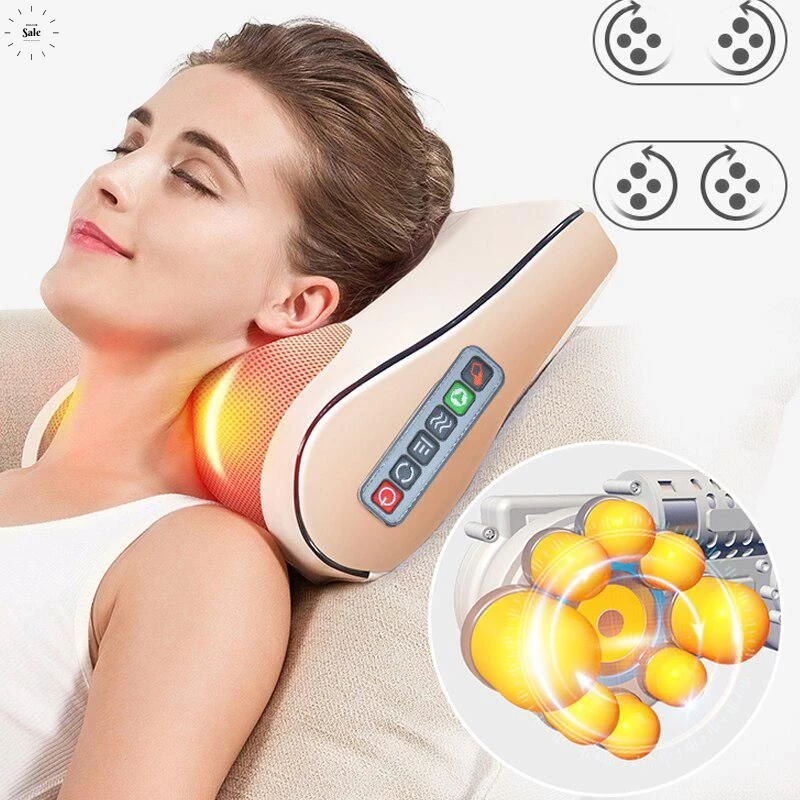 Gối massage cổ vai gáy DIDOOGLT, máy massage hồng ngoại cao cấp