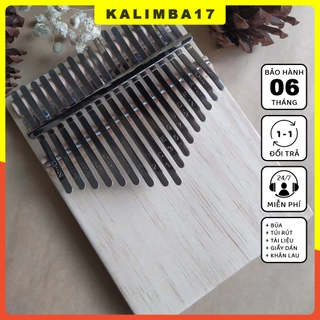 Đàn kalimba 17 phím hình chữ nhật nhiều màu KL34, Kalimba rẻ nguyên khối khắc hình dễ thương tặng kèm phụ kiện