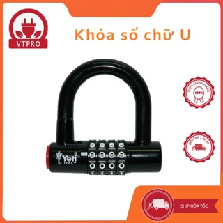 Ổ khoá số chữ U chống trộm cao cấp YETI - Ổ khoá mật mã 4 số an toàn bảo mật cao [chính hãng]