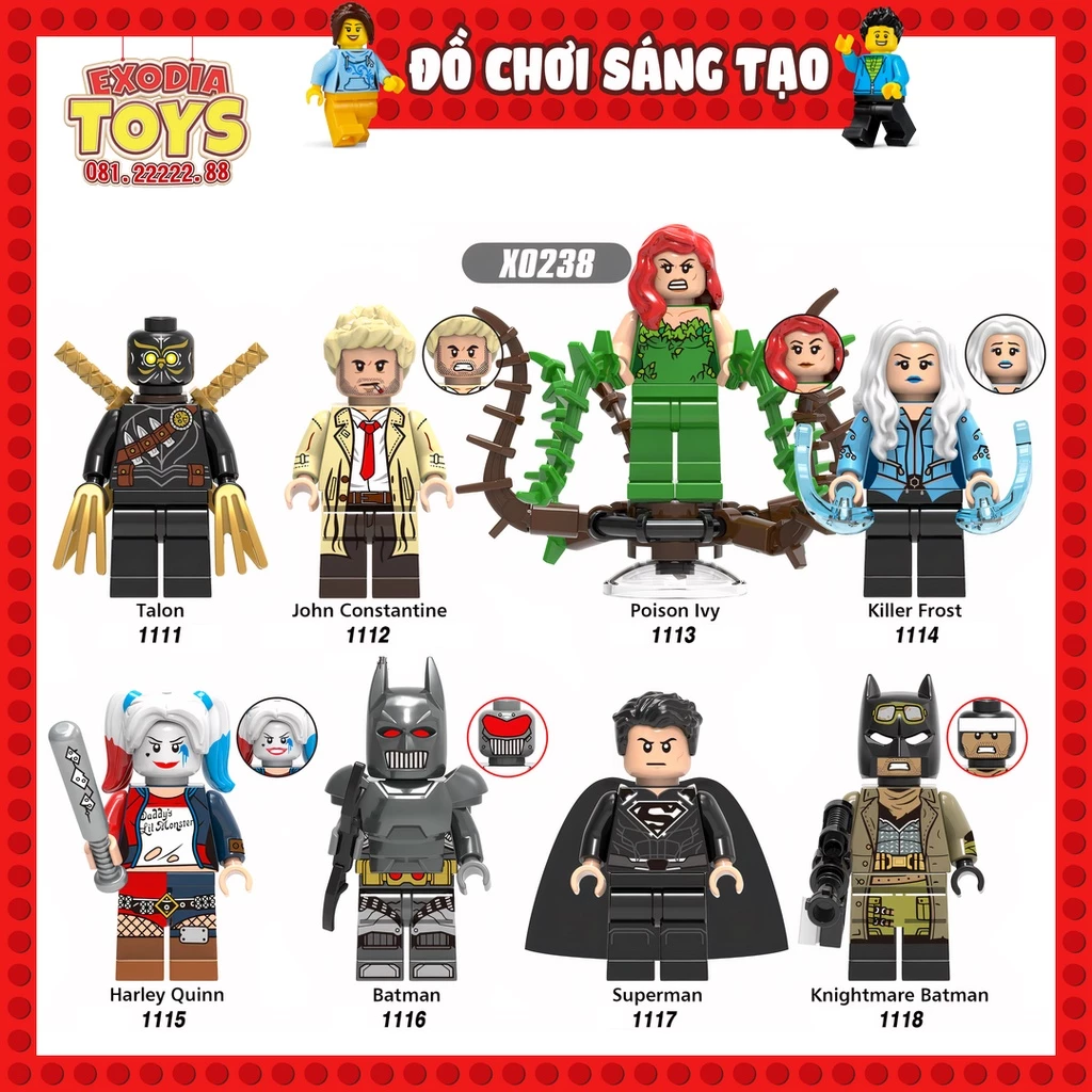 Xếp hình Minifigure Nhân vật Siêu anh hùng và phản diện vũ trụ DC Comics - Đồ Chơi Lắp Ghép Sáng Tạo - XINH X0238