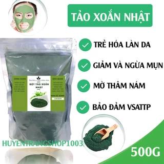 500G Bột Tảo xoắn nguyên chất Spirulina Nhật Bản  - Tảo xoắn cao cấp chuyên vi kim spa