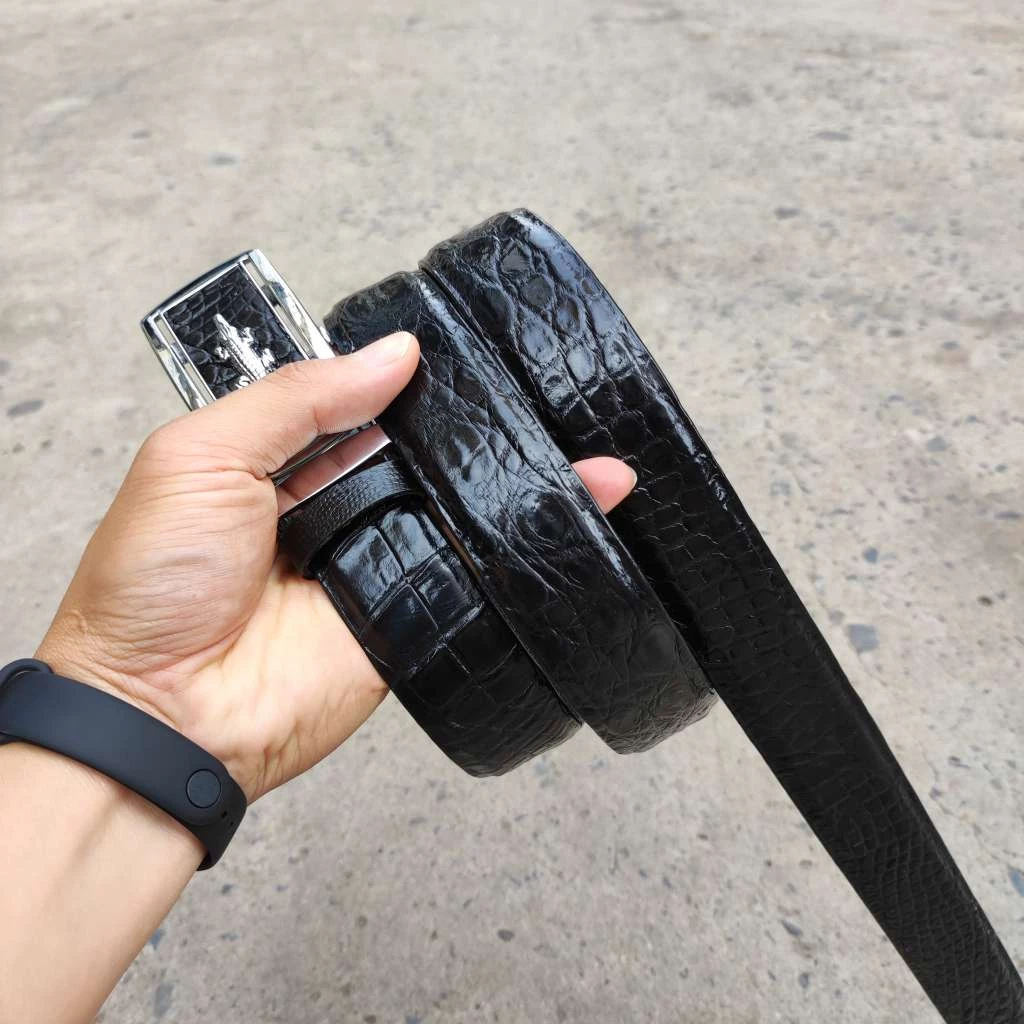 Thắt lưng Cá sấu Bông hông rất Mềm Và Bền TS111B (mặt bạc)