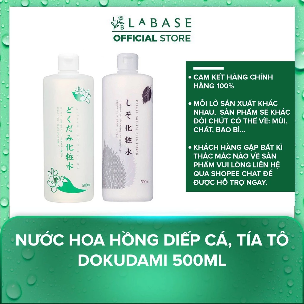 Nước hoa hồng diếp cá, tía tô Dokudami 500ml