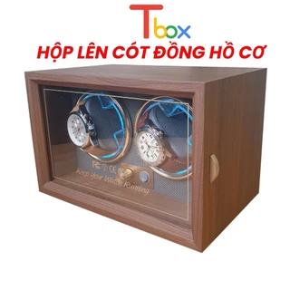 Hộp đựng đồng hồ cơ Tbox lên cót tự động cho 2 chiếc đồng hồ cơ