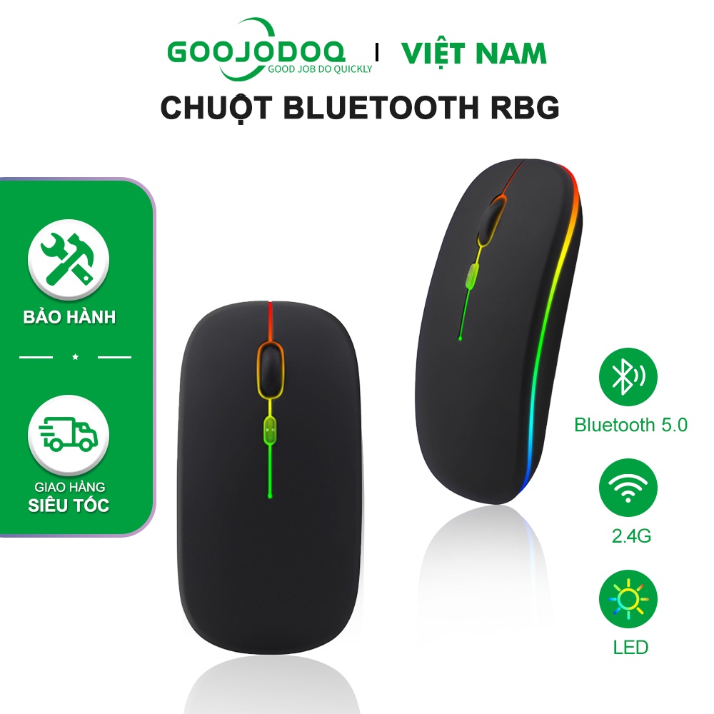 Chuột Bluetooth Goojodoq Sạc Không Dây Siêu Mỏng Im Lặng LED Nhiều Màu Sắc Đèn…