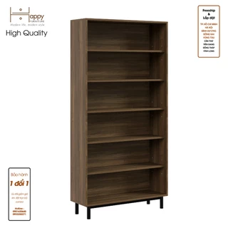 HAPPY FURNITURE , Kệ sách 6 tầng chân sắt - CATY , KSA_015 , 90cm x 30cm x 180cm