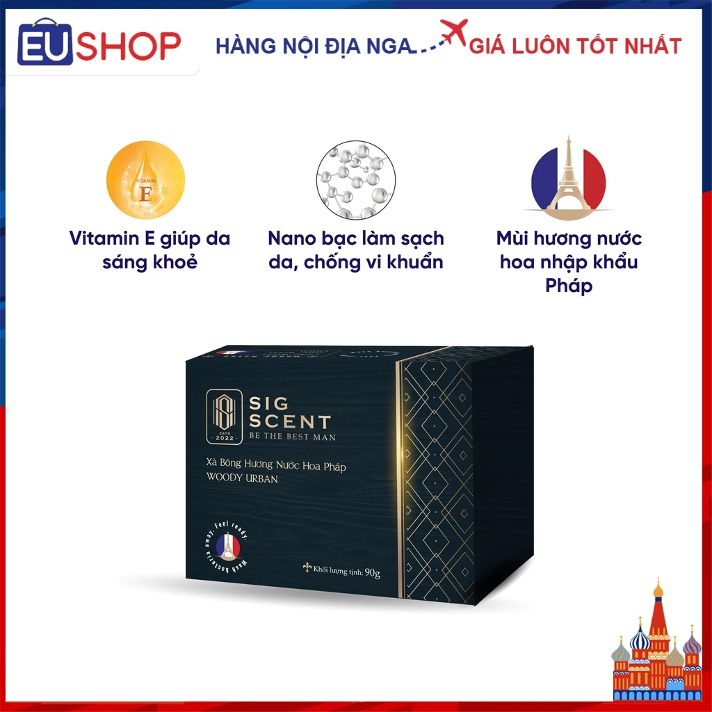Xà bông Hương Nước Hoa Pháp Woody Urban thương hiệu Sigscent 90g