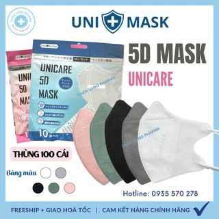 [Thùng 100Cái] Khẩu trang 5D Uni Mask 3 lớp kháng khuẩn hàng chính hãg côngty