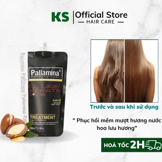 Ủ tóc collagen, dầu hấp tóc phục hồi tóc hư tổn Pallamina Protein Mask siêu mềm mượt dưỡng tóc khô xơ uốn xoăn nhuộm