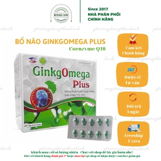 Bổ não GINKGOMEGA PLUS hoạt huyết dưỡng não hỗ trợ đau đầu mất ngủ hoa mắt chóng mặt tiền đình Hộp 100v