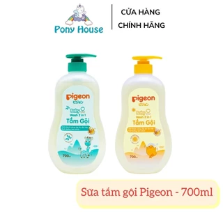 Sữa Tắm Gội Pigeon 700ml 2in1 Dịu Nhẹ An Toàn Cho Bé Từ Sơ Sinh Mẫu Mới Chiết Xuất Hoa hướng dương / Jojoba